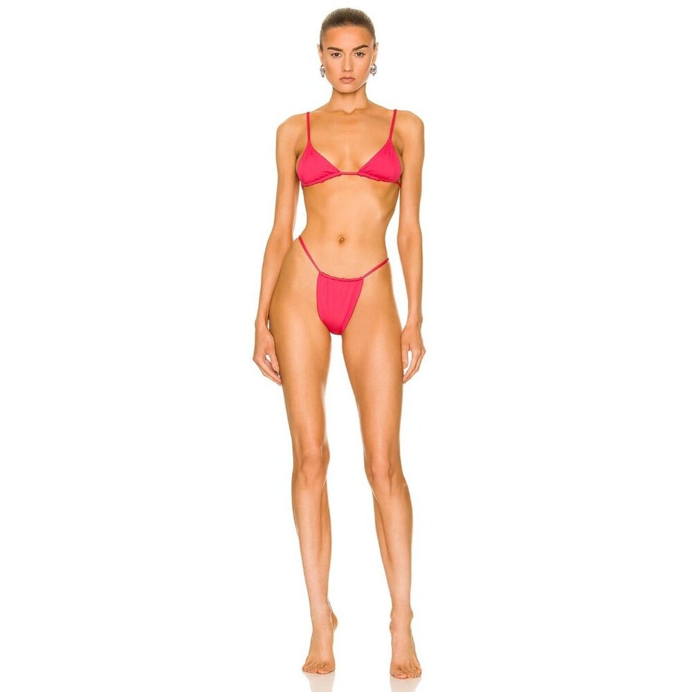 Aexae Gathered Bikini Bottom In Pink - Picture 4 of 4